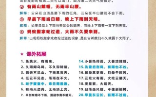 天气谚语，天气谚语四年级上册