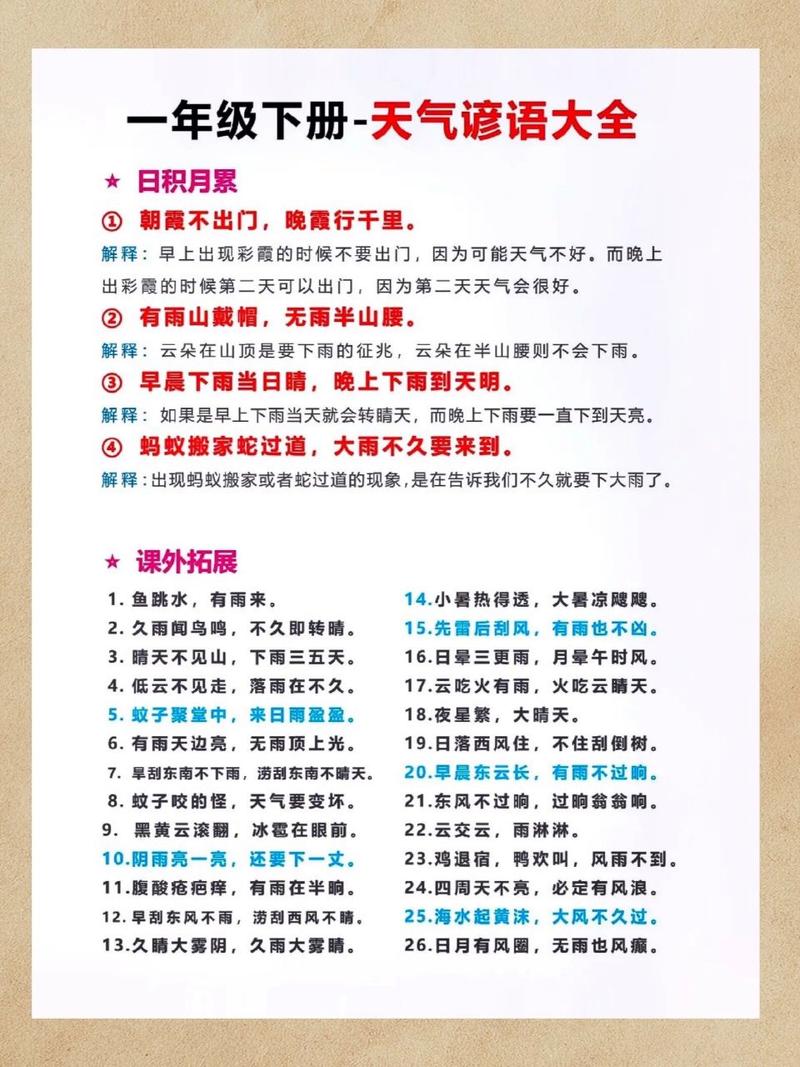 天气谚语,天气谚语四年级上册-第1张图片-微云百科 天气谚语,天气谚语四年级上册-第1张图片-微云百科
