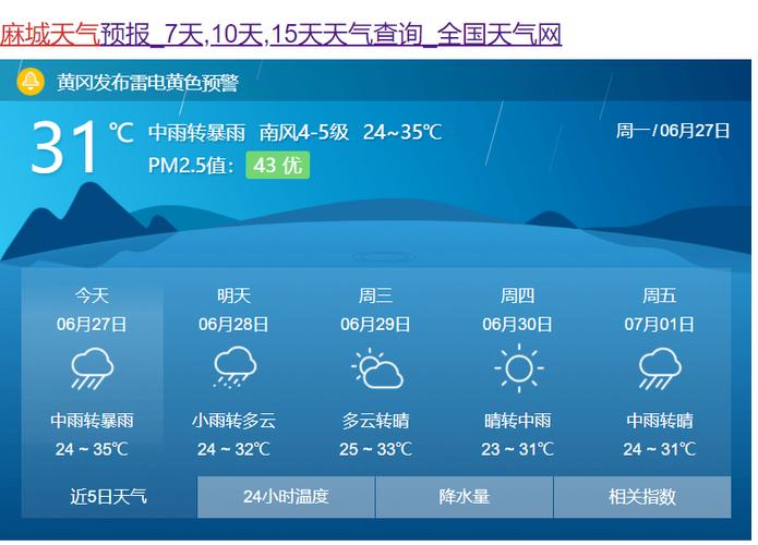 麻城天气预报（麻城天气预报30天）-第6张图片-微云百科